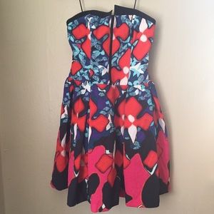 Multicolor Strapless Dress